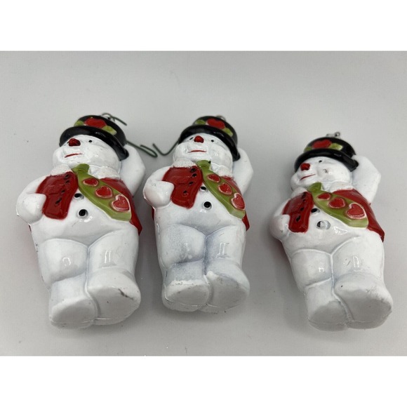 Vintage Home Decorative Frosty The Snowman Glass Christmas Ornament‎ - Lot of 3 - Picture 1 of 7